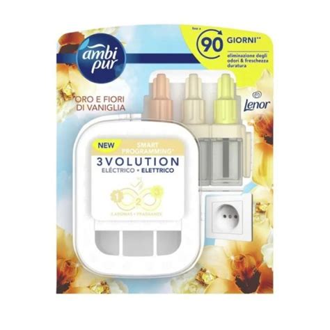 Ambi Pur Starter Kit 3Volution Diffusore Elettrico Oro E Fiori Di