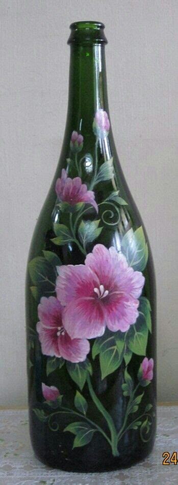 Pin By Drbhartisarita Anand On Glass Bottles Arts Wine Bottle Flowers Painted Wine Bottles