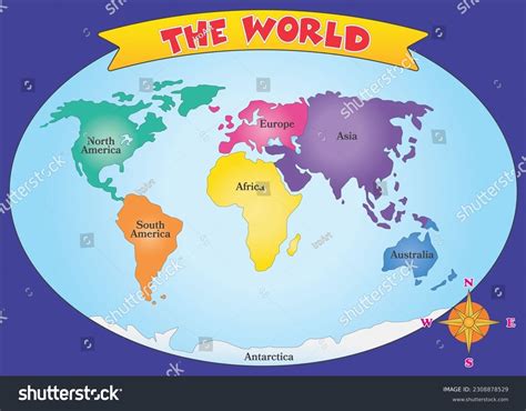 Map Of The 7 Continents And Oceans