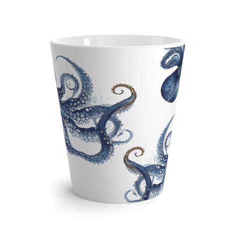 Blue Octopus Coffee Mug Striking Design High Quality Ceramic Material