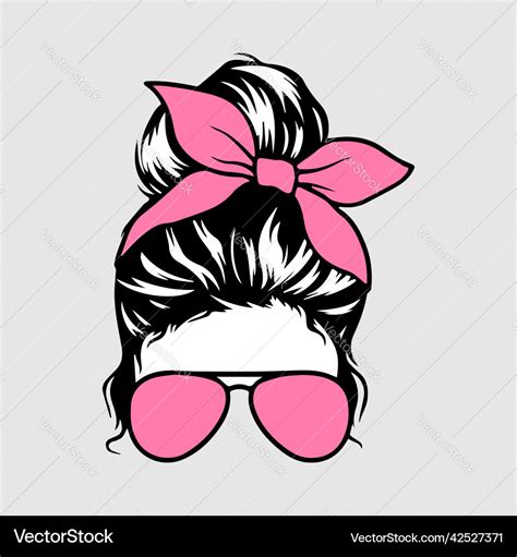 Messy Bun Hair Royalty Free Vector Image Vectorstock