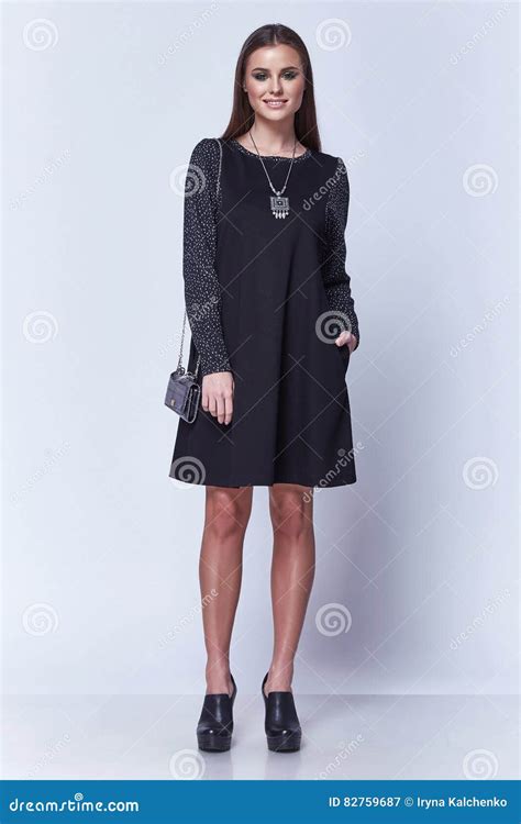 Fashion Style Woman Perfect Body Shape Brunette Hair Wear Stock Image Image Of Beauty
