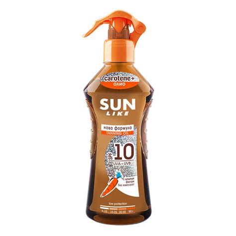 Слънцезащитно спрей масло Sun Like, За бърз загар, SPF10, 200 мл - eMAG.bg