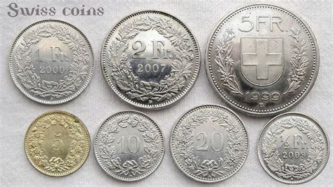 Swiss Coins Collection ( Rappen or Centimes & Francs ) - Complete Set ...