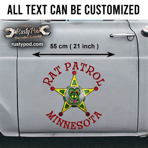 Pcs Personalized Rat Patrol Hot Rod Garage Rat Rod Door Art Lettering Vinyl Sticker Bluefink