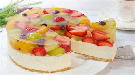 フルーツレアチーズケーキの作り方 How To Make Fruit No Bake Cheesecake Youtube