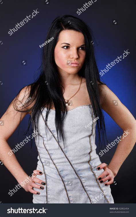 Sexy Brunette Dress On Black Background Stock Photo Shutterstock