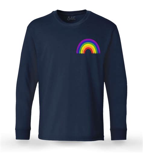 S4E Men S Rainbow Flag LGBTQ Gay Pride Long Sleeve Shirt Small Navy Walmart