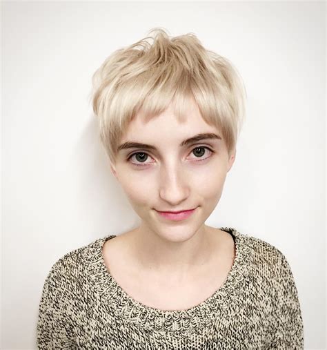 Textured Blonde Crop With Baby Fringe Bangs The Latest Hairstyles For Men And Women
