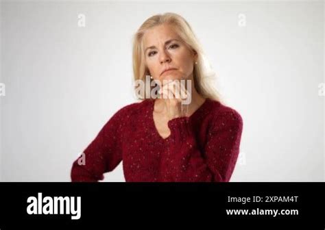 Happy Smiling Mature Older Woman Gives Mind Blown Gesture Showing Explosion Of Ideas Model