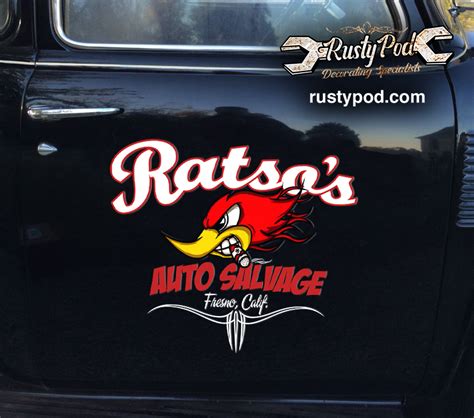 Personalized Hot Rod Bird Pinstriping Lettering Sticker Rustypod Store