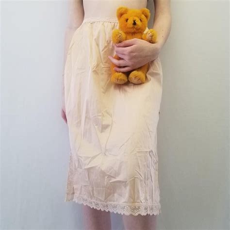 1970s BNWT Kayser Nude Slip Skirt Etsy