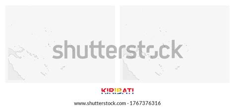 Two Versions Map Kiribati Flag Kiribati Stock Vector Royalty Free