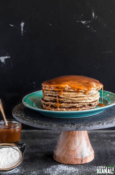 Banana Pecan Pancakes With Salted Caramel Sauce Cook With Manali