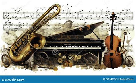 Jazz Music Background with Saxophone and Notes Stock Illustration - Illustration of radio, retro ...