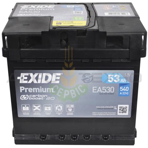 Exide 53Ah 540A EA530 - Акумулятор. АКБ Exide Premium EA530