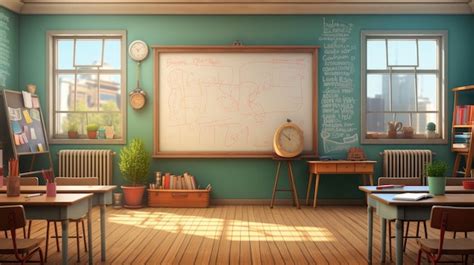 premium ai image classroom scene   teacher   front   room