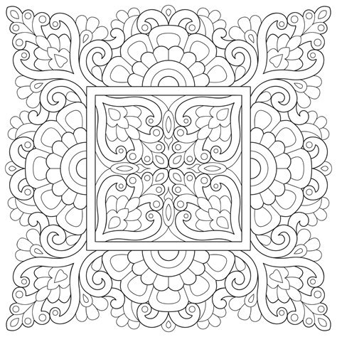 Line pattern design. Black and white vector illustrations. Coloring ...