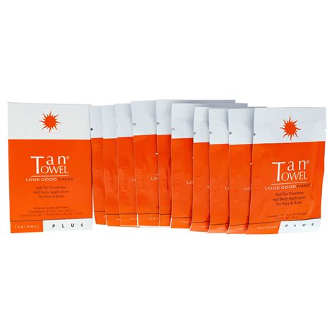 Tan Towel Self-Tan Towelette for Medium Skin, Sunless Tanner, 10 each