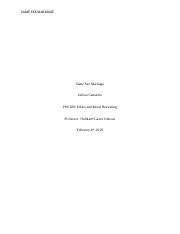 PHI W A Docx Running Head Same Sex Marriage Same Sex