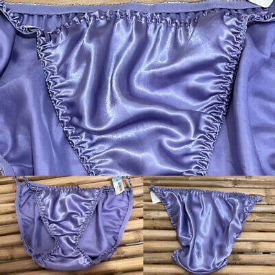 Vintage Satin String Bikini Panty W Bows Dead Stock By Delicates Sz