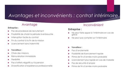 Les Avantages Et Inconvénients Du Contrat De Travail Temporaire