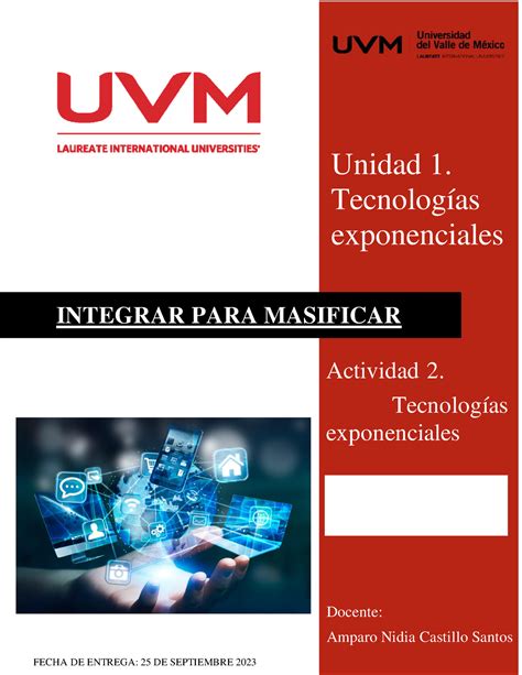 A2 MMV Integrar Para Masificar INTEGRAR PARA MASIFICAR Unidad 1