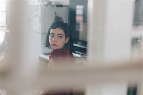 Brunette Portrait In Her House By Stocksy Contributor Vero Stocksy