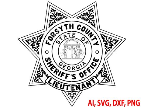 Forsyth County Sheriff Lieutenant Badge Logo Seal Custom - Etsy