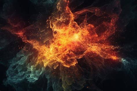 Premium Ai Image A Fire And Ice Fire In A Dark Background