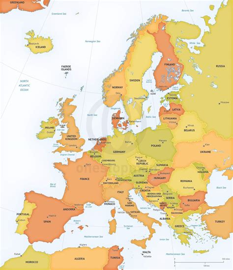 vector map  europe political  stop map