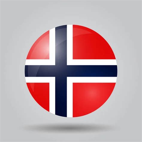 Bandera de Noruega en un 3d bola con sombra — Vector de stock © Zarian ...