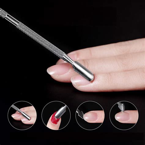 Pcs Nail Art Dual End Stainless Steel Cuticle Pusher Spoon Dead Skin