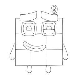 Number Block 9 Coloring Pages 2025
