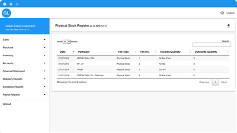 Tally ERP Reports - Physical Stock Register 