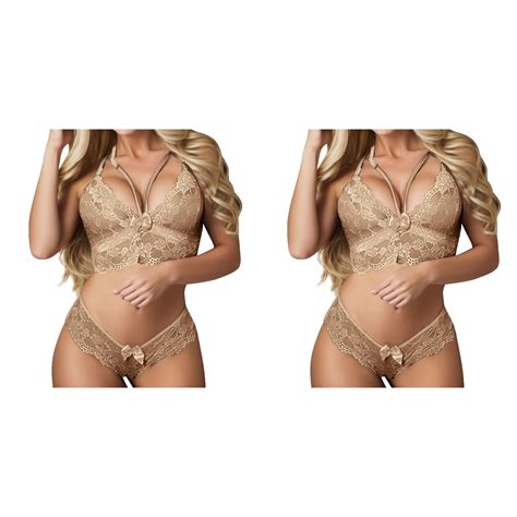 Pack Women Plus Size Lingerie Corset Lace Floral Bralette Bra Two Piece Underwear Briefs For
