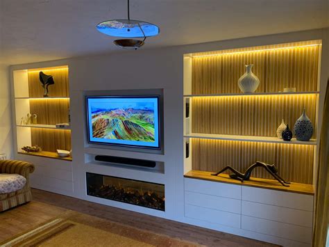 Bespoke Media Wall Unit Timber Technology