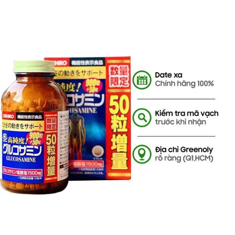 Orihiro Viên Uống Hỗ Trợ Xương Khớp Bổ Sung Glucosamine 1500mg 950 Vi Greenoly