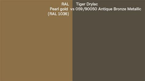 RAL Pearl Gold RAL 1036 Vs Tiger Drylac 059 90050 Antique Bronze