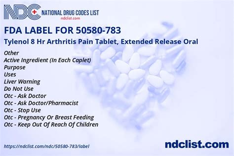 Fda Label For Tylenol 8 Hr Arthritis Pain Tablet Extended Release Oral