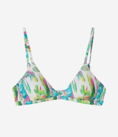 Bikini Top Triangulo En Poliamida Con Estampa Floral Renner