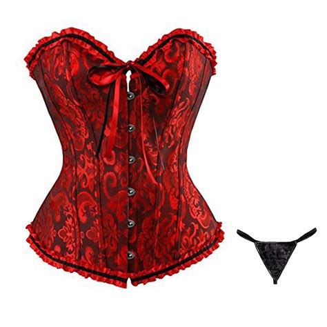 TrdSipl Corset Tops For Women Lace Plus Size Corset Lingerie Satin Boned Shapewear Bodysuit Sexy