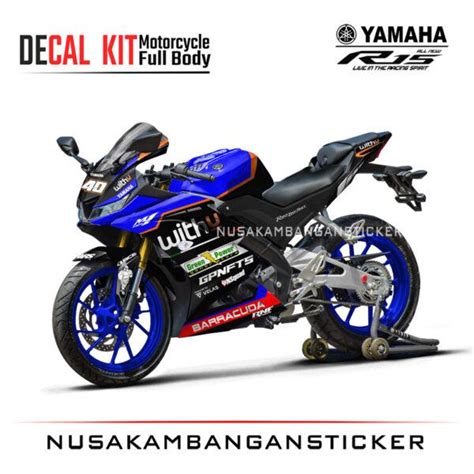 Decal Stiker Yamaha R V Vva Livery Moto Gp Rnf Tim Sticker