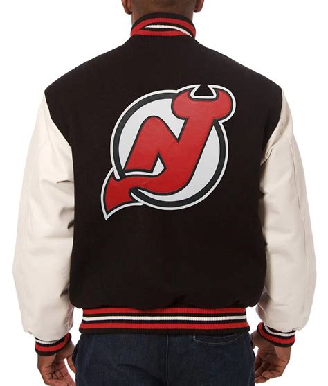 New Jersey Devils Varsity Black And White Jacket Jackets Creator