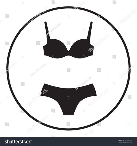 Set Lingerie Swimsuit Twopiece Bikini Silhouette Stock Illustration