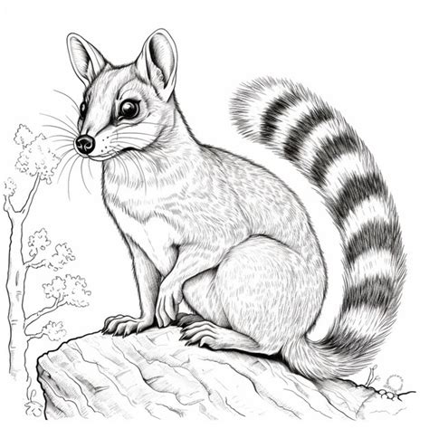 Premium AI Image | a drawing of a small animal sitting on a rock ...