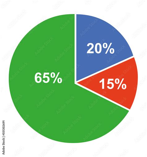 vector illustration of pie chart with percentage numbers Stock Vector ...