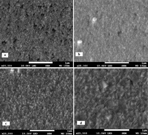 Fesem Images Of Various Thicknesses Pbse Thin Films A Nm B