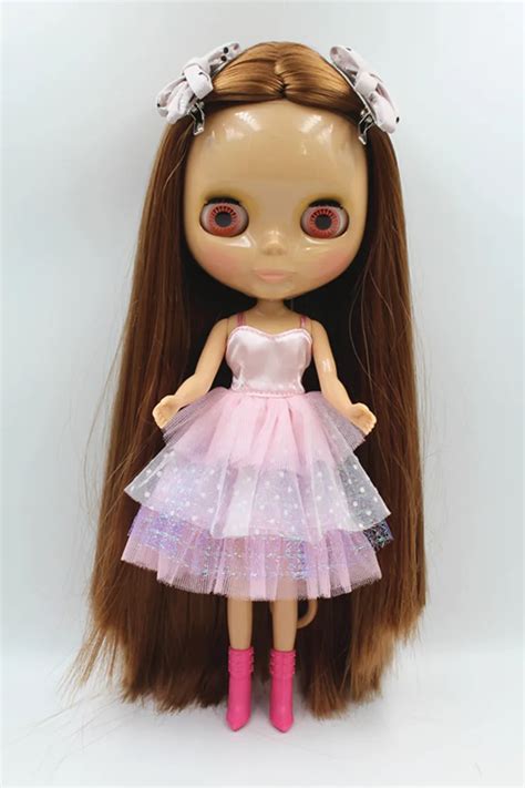 Blygirl Doll Light Brown Hair Blythe Doll Body Fashion Can Refit Makeup