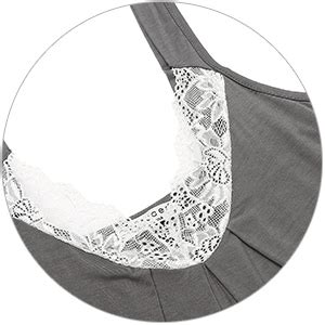 Ekouaer Women Chemise Lace Lingerie Sexy Cotton Nightgown Patchwork Sleeveless Pajama Lounge